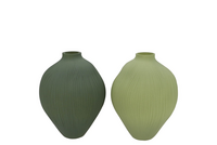LUXX MAJESTIC GREEN VASE ORGANIC per stuk 17X17X23CM