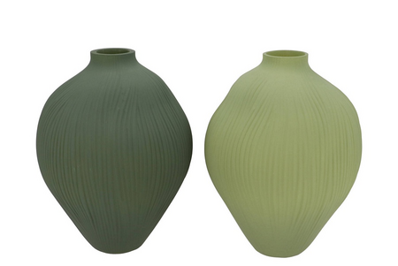 LUXX MAJESTIC GREEN VASE ORGANIC per stuk 23X23X30CM