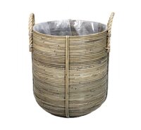 Mand gestreept d40h45cm grijs