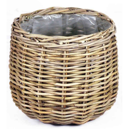 Mand rond d26h24cm grijs