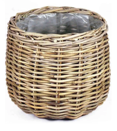 Mand rond d38h33cm grijs