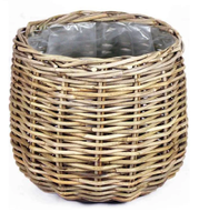 Mand rond d38h33cm grijs