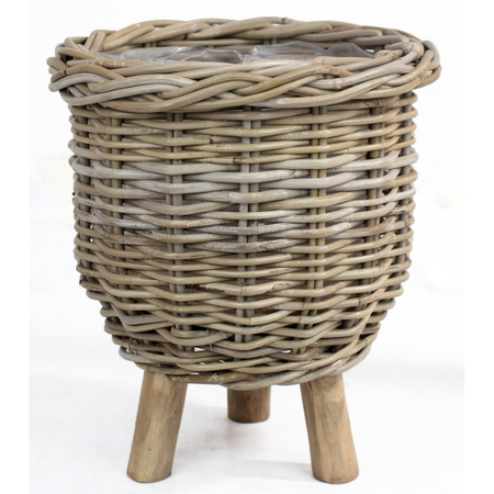 Mand rotan op poten d41h54cm