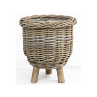 Mand rotan op poten d53h67cm