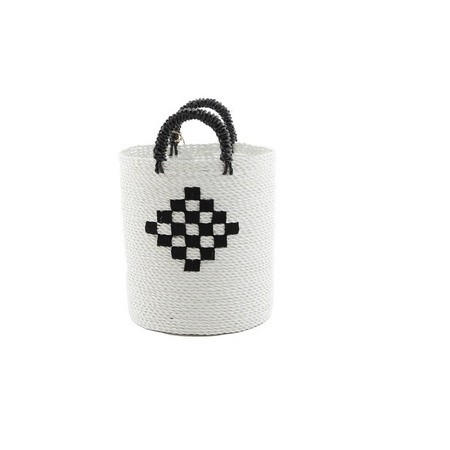Mand sulawesi d29h32cm wit/zwart