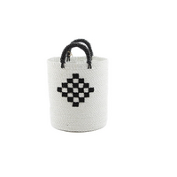 Mand sulawesi d29h32cm wit/zwart