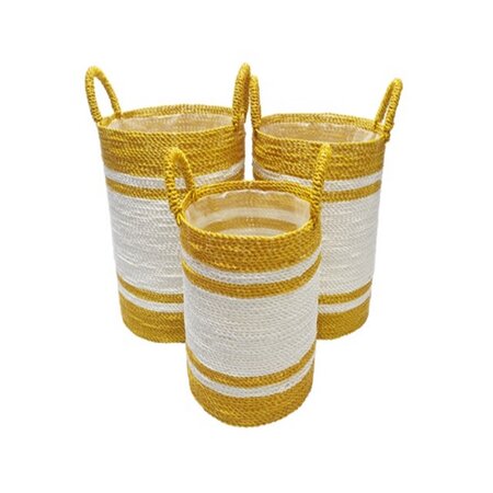 Mand sulawesi d34h40cm wit/geel