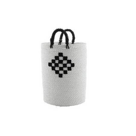 Mand sulawesi d35h42cm wit/zwart