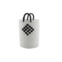 Mand sulawesi d35h42cm wit/zwart