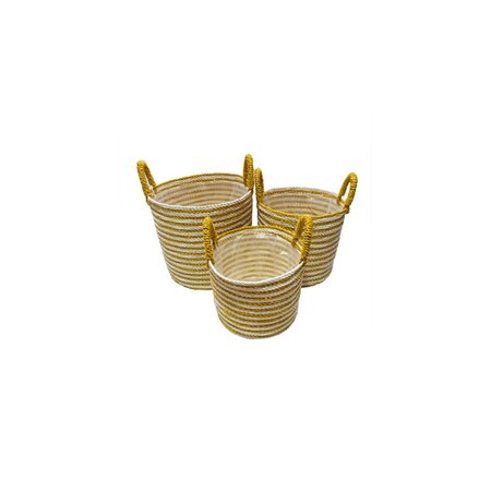 Mand sulawesi-d39h34cm wit/geel