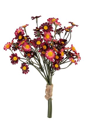 Margrietjes bundel h27cm burgundy