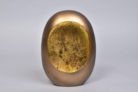 MARRAKECH EGG T-LIGHT GOLD 17X9X24CM