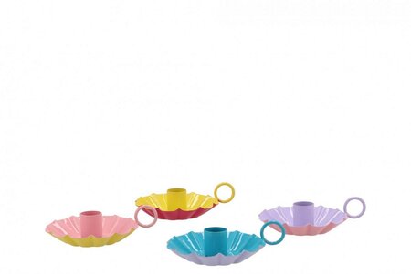 MARRAKECH FLOWER CANDLE 12CM per stuk COLORFULL MIX