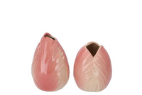 MENTON TULIP VASE DARK PINK 9X9X11CM ASS P/1