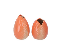 MENTON TULIP VASE ORANGE 9X9X11CM ASS P/1