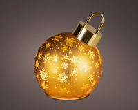 Microled draai bal d14h18cm 15l goud/wwt