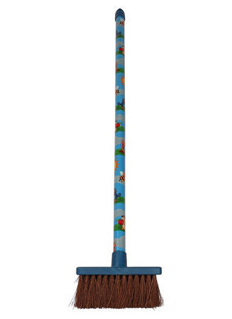 Mini bezem vogel/egel/bij blauw