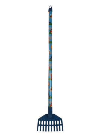 Mini gazonhark vogel/egel/bij blauw