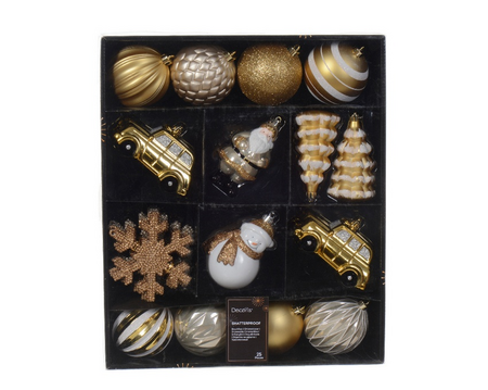 Mixbox plc orn. 25st brn/gd/wit