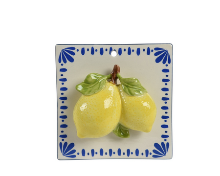 Muurdeco keramiek l15b15h5cm blauw