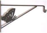 Muurhaak vlinder grijs h24b35cm