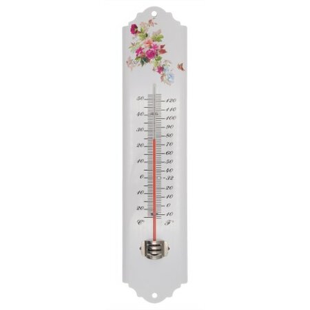 Muurthermometer metaal bloem h30cm