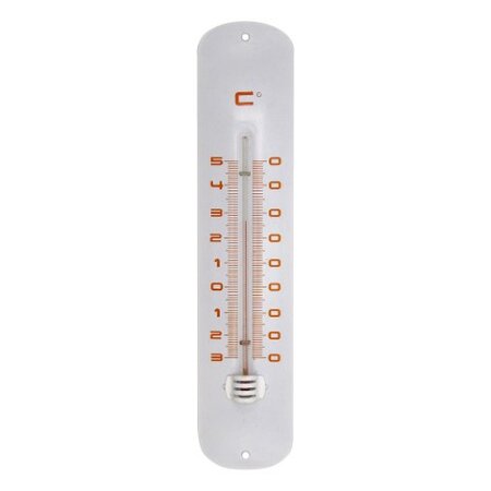 Muurthermometer metaal wit h30cm