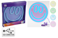 NEON SMILEY 25X25CM 4ASS