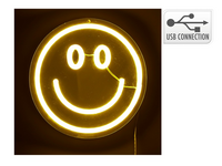 NEON SMILEY SPIEGEL 20X20CM