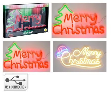 NEON TEXT MERRY CHRISTMAS 2ASS
