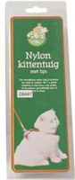 Nylon kittentuig met lijn zwart - afbeelding 2