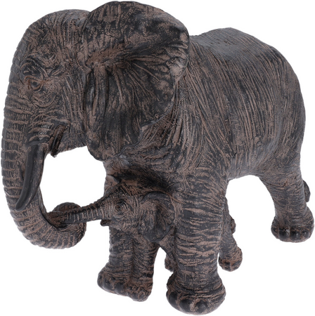 OLIFANT MET BABY 28CM 2ASS