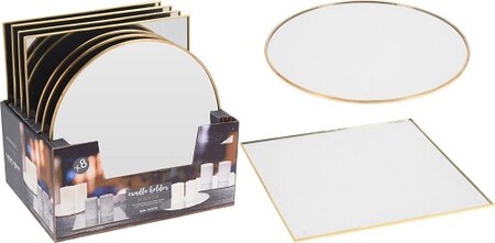 ONDERZETTER SPIEGEL 25CM GOUD per stuk