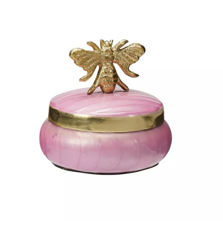 OPBERGDOOSJE MET BIJ 8CM ROZE