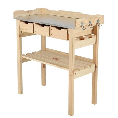 Oppottafel met lades blank