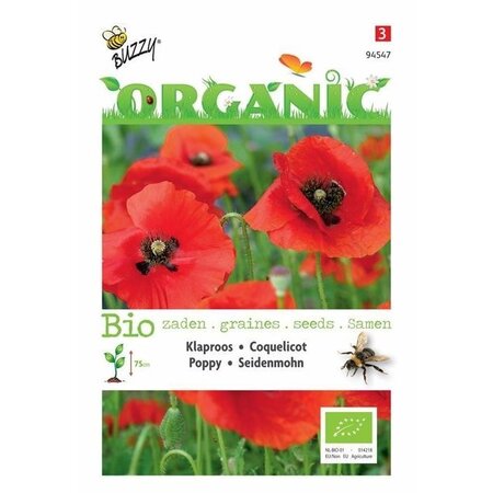 Organic papaver rhoeas red 0.25gram - afbeelding 1