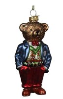 Orn.glas beer l5.6b5h11.7cm bruin