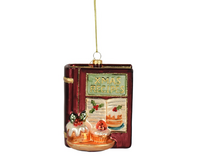 Orn.glas boek l8.5b6h10.70cm multi