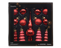 Orn.glas d3cm kerstrood 13st