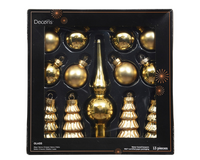 Orn.glas d3cm licht goud 13st