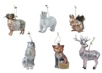 Orn.glas dier l6.5b12.8h13cm per stuk