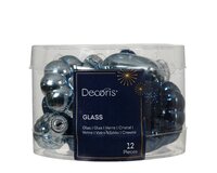 Orn.glas figuur l2b4h4cm blauw 12st