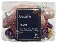 Orn.glas figuur l2b4h4cm roze 12st