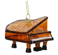 Orn.glas piano l7.7b8h7.6cm bruin