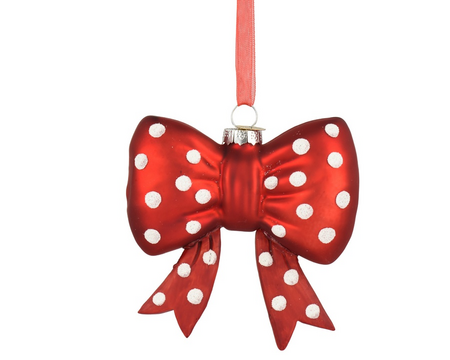 Orn.glas strik l9.2b3.5h9.5cm rood