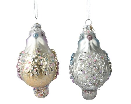 Orn.glas vogel l7b10h11cm multi a2