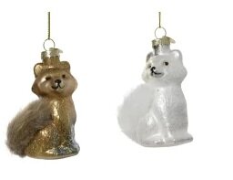 Orn.glas vos l5.5b4.2h8.6cm per stuk