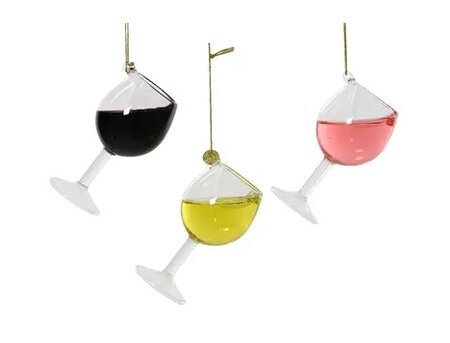 Orn.glas wijnglas l5.2b5.2h9.9cm per stuk