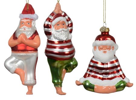 Orn.glas yoga l6b5.3h15.9cm per stuk