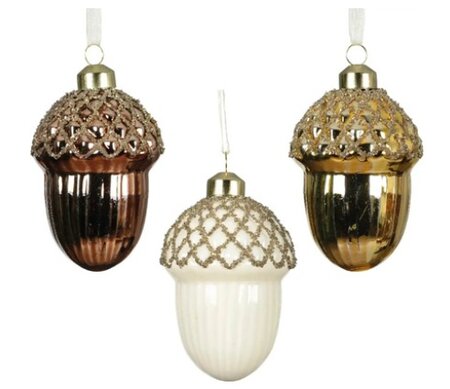 Orn.gls denappel l6.5b6.5h9cm per stuk